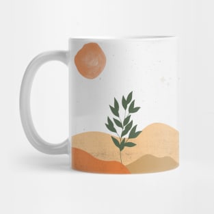 Minimalist Illustration Grey World Orange Sun Mug